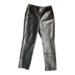 Valerie by Valerie Stevens Black Leather Pants Buttery Soft Size Zipper  8